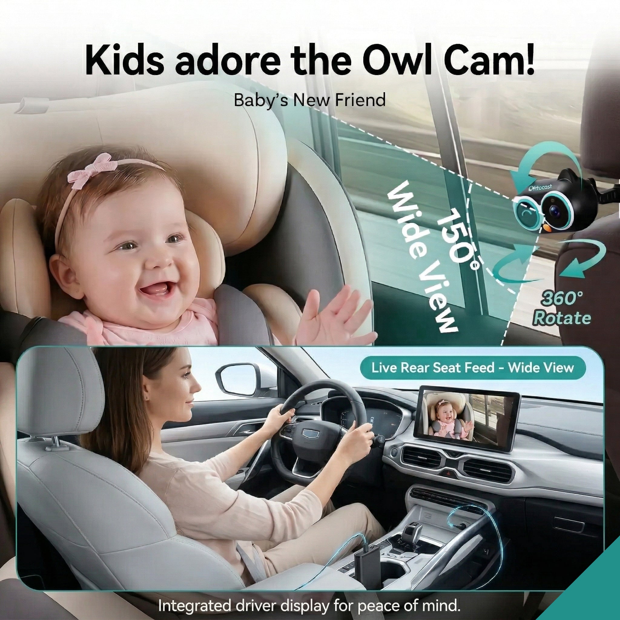 Wireless Baby Car Camera for CarPlay by OTTOCAST